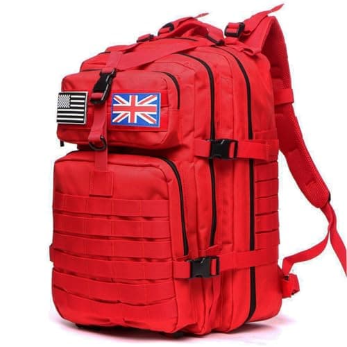 Thuram 50L Durable Nylon Waterproof Fishing Hunting Backpack Outdoor Military Rucksacks Tactical Sports Camping Hiking Bags (Red)