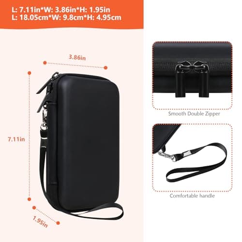 Supmay Mobile Hotspot Router Case for RoamWiFi 4G LTE, Protective EVA Hard Shell Case, Double Zipper Design, Mesh Bag for USB Cable & Accessories, Black+Orange — view 3