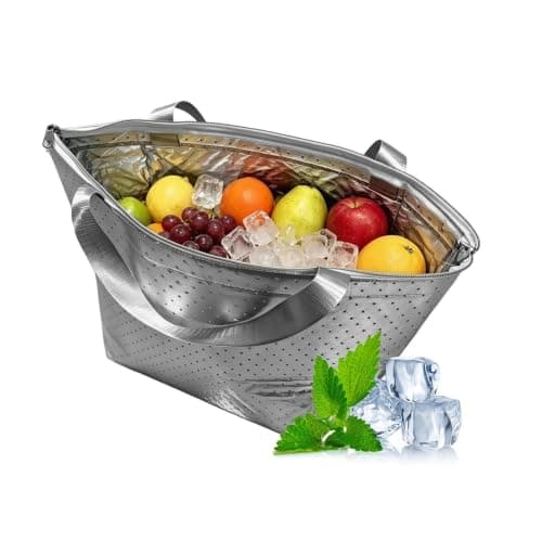 Sturdy Insulated Cooler, Bag Waterproof Aluminum, Foil Leak-Proof Reusable