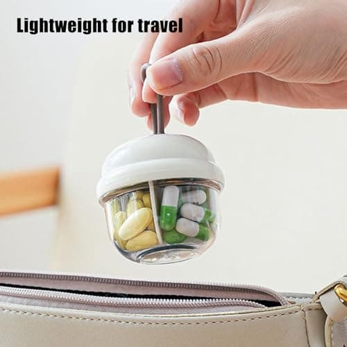 Box for Travel and - 4 Compartments Small Tablet Box | Portable Box - For Women Men Seniors Handbag Pocket Backpack Hiking — view 6