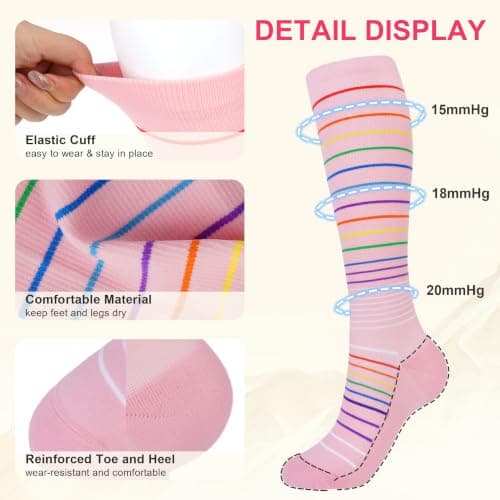 Bequemer Laden Compression Socks for Women 15-20 mmHg Knee High Women Socks — view 2