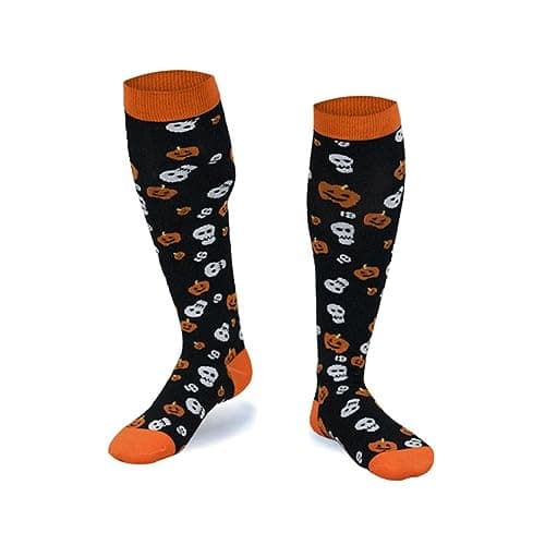 Hovershoes 4 Pair Compression Socks for Women Men Halloween Socks 20-30mmHg Knee High Socks Compression Support Stockings for Athletic Running, Travel, Nurse — view 3