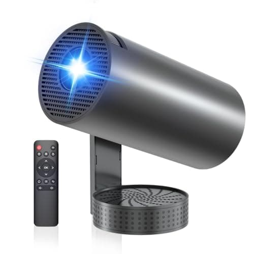 Mini Projector 4K Support, 1080P Smart Projectors with WiFi 6 and Bluetooth 5.4, Small TV Projectors with 270° Rotatable Stand & Keystone, Portable Projector for Bedroom/Home Cinema/Office/Outdoor