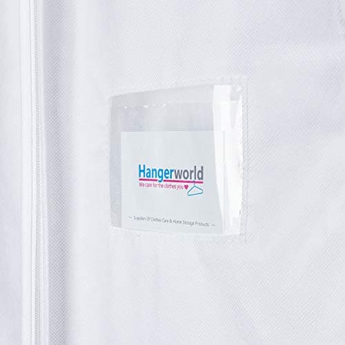 Hangerworld 1 x Breathable Garment Bag/Garment Cover Non-woven Fabric - Size 30" x 18" (76cm x 46cm) - White - Ideal for Baby and Toddler Clothing (Pack of 2) — view 4