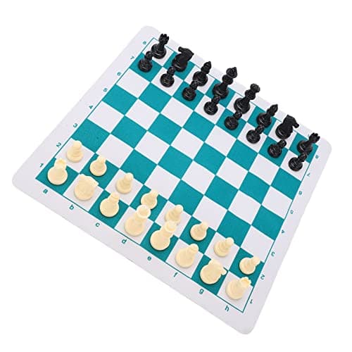 Matybobe Chess Set Plastic Pieces Travel Gathering for Kids and Family Entertainment 35 X 35cm PU Leather Waterproof — view 5