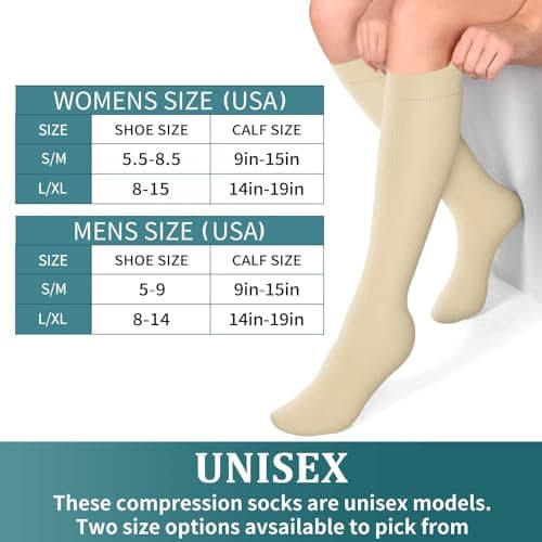 DRESHOW 4 Pairs Compression Socks For Women&Men Circulation Best Support for Athletic Running Cycling Travel — view 6