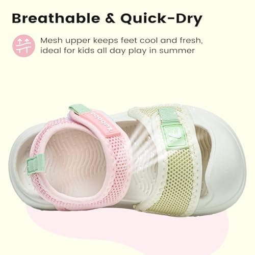 Toddler Kids Sandal Boys Girls Closed Toe Sandals Pink Green UK Child 5-5.5 — view 3