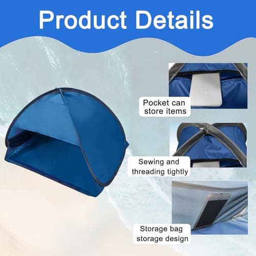 Sunshade and Sun Protection Pop Up Beach Tent,Mini Personal Beach Pop Up Tent,Portable Pop-Up Beaches Shelter，Beaches Shade Quickly Assembled for Kid Small Dogs Cats and Other Small Pets — view 3