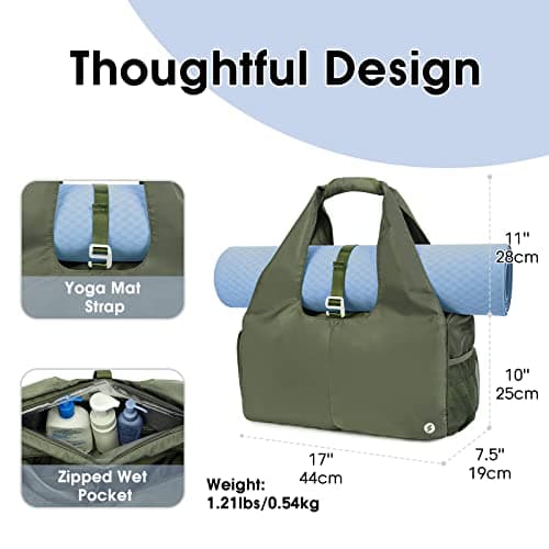 sportsnew Large Gym Bag for Women Lightweight Yoga Tote Bag with Mat Holder — view 2