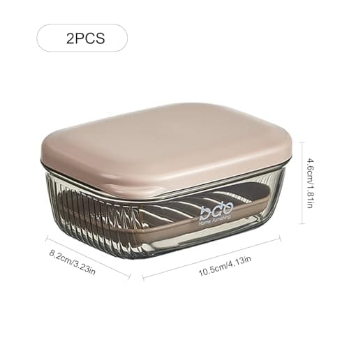 2Pcs Travel Soap Case with Lid, Portable Moisture-Resistant Holder — view 4