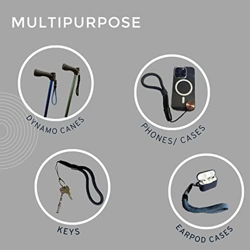 Dynamo Wrist Strap for Walking Canes - Adjustable and Stylish Walking Stick and Cane Strap, Versatile Multi-Use Accessory Strap, for Men and Women (2-pack), Black,blue, Large — view 5