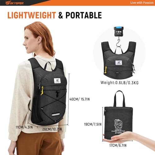 SKYSPER Foldable Hiking Backpack - 10L Small Lightweight Daypack Breathable Travel Backpacks for Men Women — view 4