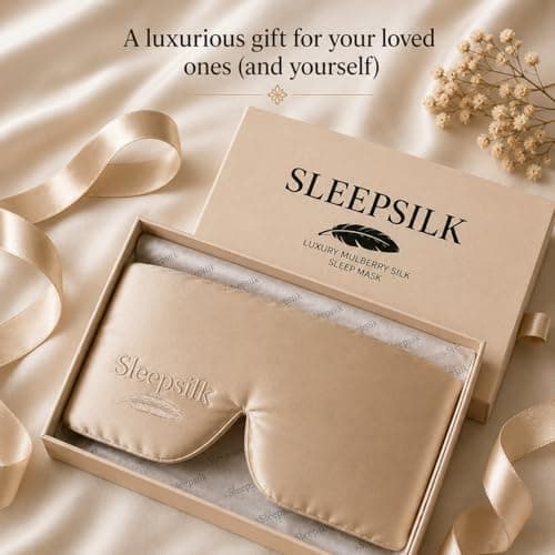 SleepSilk Mulberry Silk Sleep Mask – Luxury Padded Eye Mask for Deep Sleep, Light Blocking, Soft Face-Hugging Design, 22 Momme Silk, Blackout Eye Mask,Dusty Gold Ideal Gift — view 4
