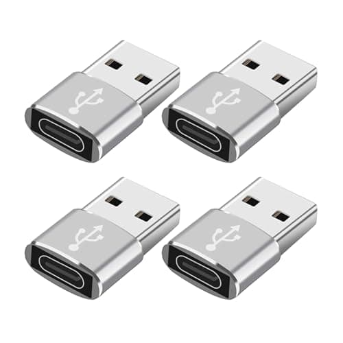 YCSONLY 4 Pack USB-C to USB Adapter, USB Type-C Female to USB-A Male Converter, 3A Fast Charging 480Mbps Data Transfer OTG Adapter for iPhone, iPad, Smartphones, Tablets & Laptops