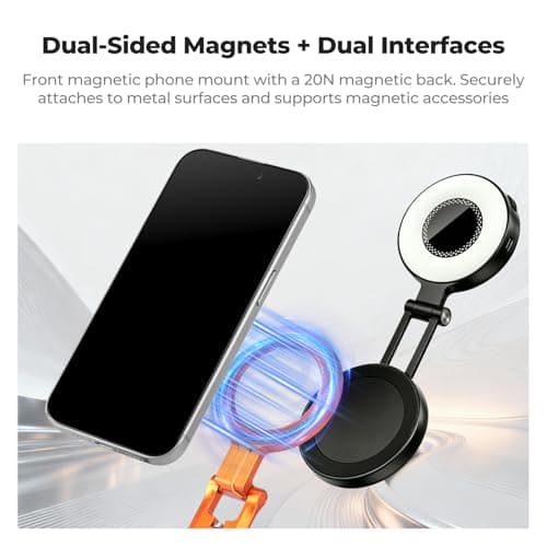 K&F CONCEPT 360° Rotating Magnetic Phone Tripod, Orange — view 4