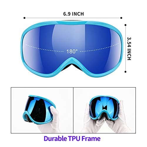 Supertrip Ski Goggles Womens Mens,Anti-fog Anti-glare Skiing Snowboard goggles with 100% UV401 Protection,Helmet Compatible — view 3