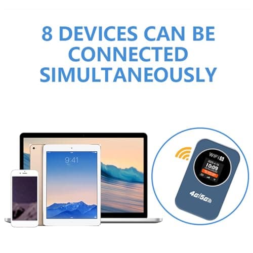 Portable 4G WiFi Router, Mobile Hotspot with LCD Display and 3000mAh Battery, Includes SIM Card Slot for Travel, Camping, Hotels and Outdoor Use, International Version (Blue) — view 3