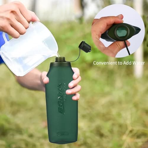 Risipu TPU Soft Flask Running Water Bottles, 500ML Folding Gel Water Bottle Reservoir Handheld for Hydration Pack Hiking Cycling Climbing Outdoors Motorbike Trail Race (Green 500ml) — view 3