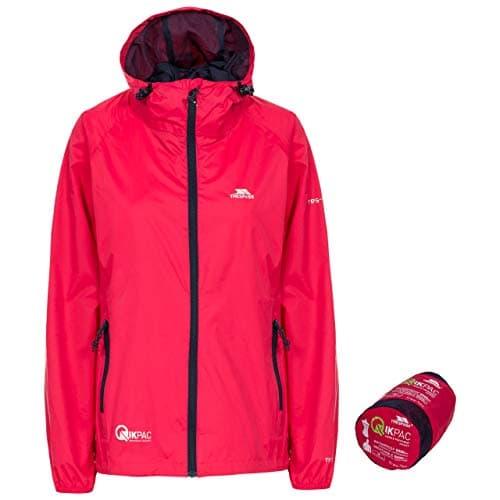 Trespass Womens Waterproof Packaway Jacket Qikpac Raspberry in Size - 14 — view 5