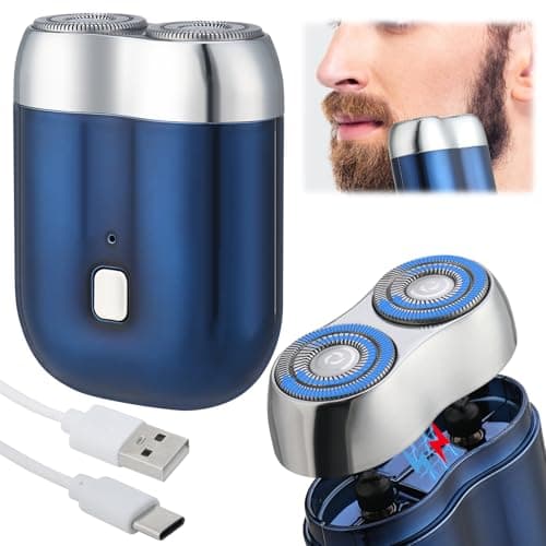 ViEinkaufen Mini Electric Shaver for Men, Double Head Shaver