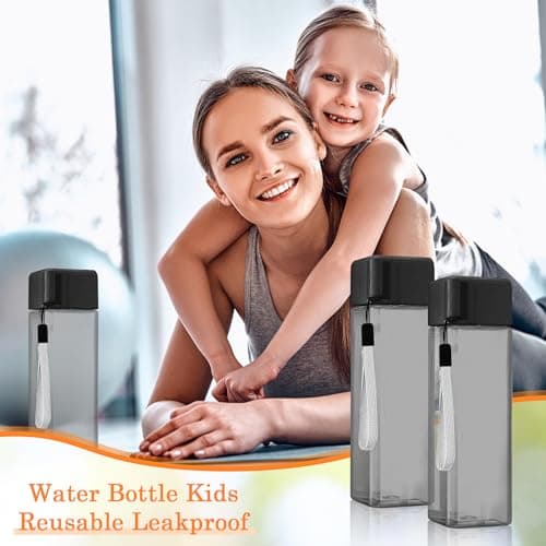 30 Pack Plastic Water Bottles Bulk, 500ml Square Sports Bottles for School — view 6
