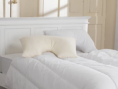 Lancashire Textiles Unique The inset Neck/ Shoulder Spine Alignment Side Sleeper Pillow with Cream Cover — view 2