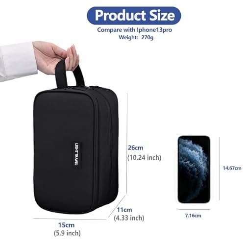 Blynmyr Mens Toiletry Bag, Water-Resistant PU Leather Wash Bag — view 2