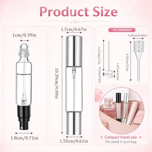 4Pcs Dual-Head Travel Perfume Bottle with Spray & Roller Balls &Funnel Tool — view 2