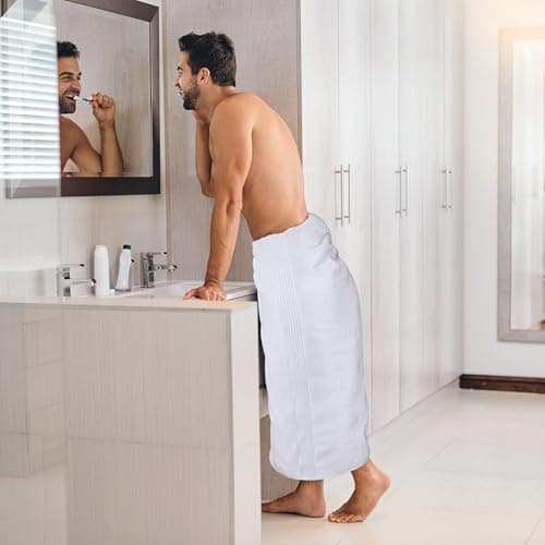 Utopia Towels - Luxurious Bath Sheet 2 Pack 90 x 180 cm, 100% Cotton, White — view 3