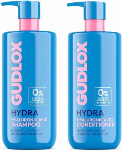 Hydra Hyaluronic Acid Sulphate-Free Moisturising Shampoo & Conditioner Set – Daily Hydration for Dry, Dehydrated Hair (2 x 400ml)