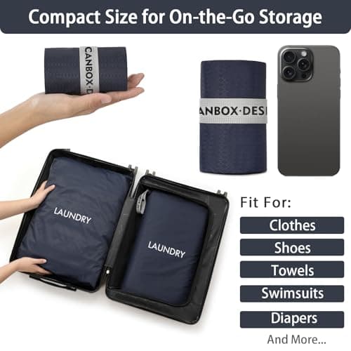 Asnews 2 Pack Laundry Bags, Travel Laundry Bag Dirty Clothes Organizer — view 4