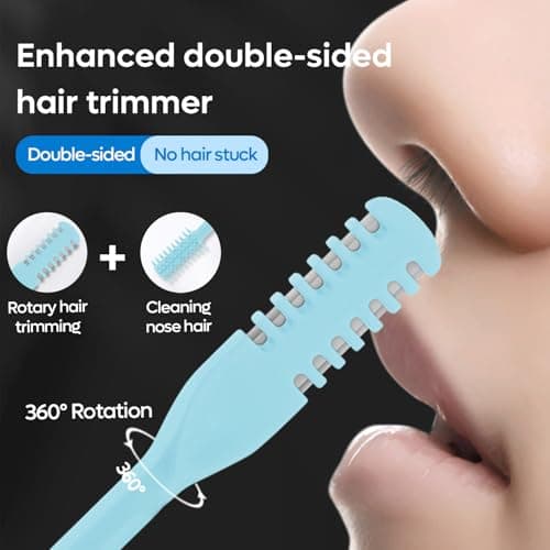ZL-HOME Nose Hair Trimmer, 2-in-1 Nasal Hair Cutter, Portable, 360° Rotating, Manual, Unisex-Adults, Men, Women, Travelers, All Ages — view 2
