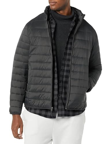 Amazon Essentials Men's Packable Lightweight Water-Resistant Puffer Jacket (Available in Big & Tall), Dark Grey, 3XL Plus Tall — view 4