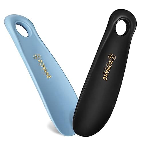 ZOMAKE Shoe Horn, Small Plastic Shoehorn for Men Women Kids (Blue&Black)