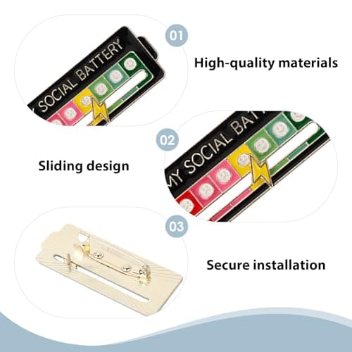 10Pcs My Social Battery Badge with 7 Sliding Expressions — view 3