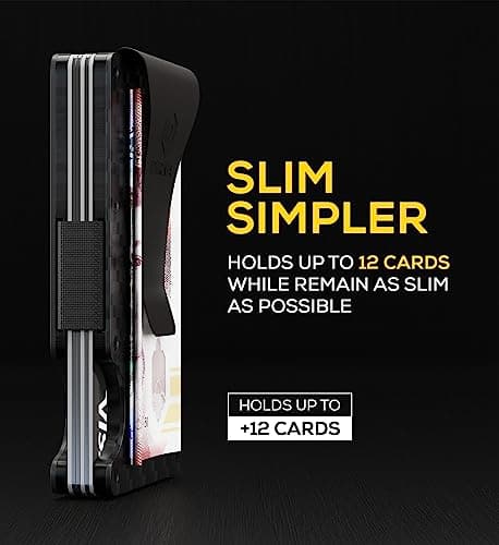 PIRNA Minimalist Carbon Fiber Wallet for Men, Front Credit Card Holder UK — view 2