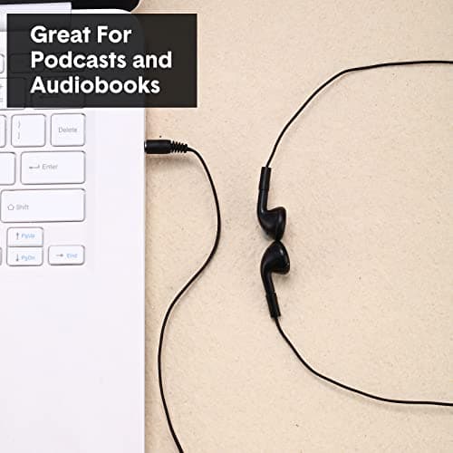Konohan 300 Packs Earbuds Bulk Earphones 3.5 mm Headphones Wired Ear,Black — view 3
