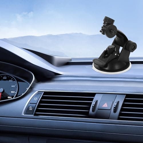Healeved Adjustable Dash Cam Mount with Long Suction Cup and Universal Adapters for Car Cameras and Phones for Road Trips and Daily Driving — view 4