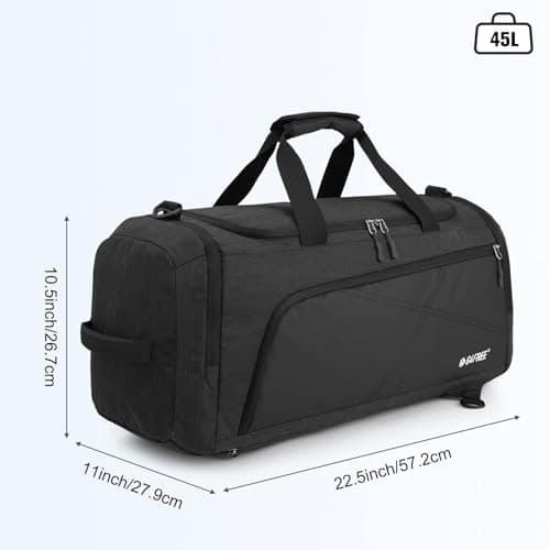 G4Free 3-in-1 Gym Duffle Bag Men Women, 45L Waterproof Sports Bag Backpack with Wet Pocket & Shoes Compartment, Travel Weekender Overnight Duffel Bag — view 5