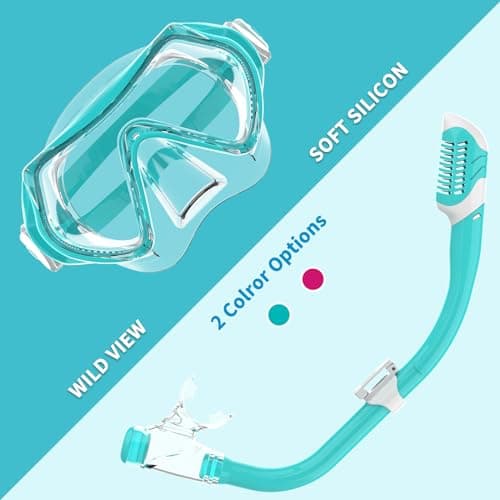 Findway Snorkel Mask for Kids,Swimming Goggles Kids for Boys Girls Youth Children Diving Mask with Nose Cover,No Leak Anti Fog Waterproof 180°Clear View Swim Goggles for Age 5-16 Years — view 3