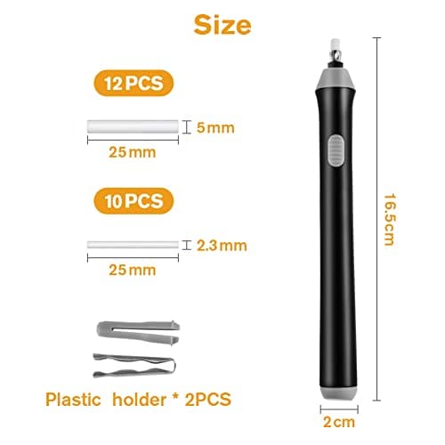OFFCUP Electric Automatic Portable Pencil & Eraser 22pcs Refills, Battery Operated Eraser for Sketching Graphite Pencils/Drafting — view 2