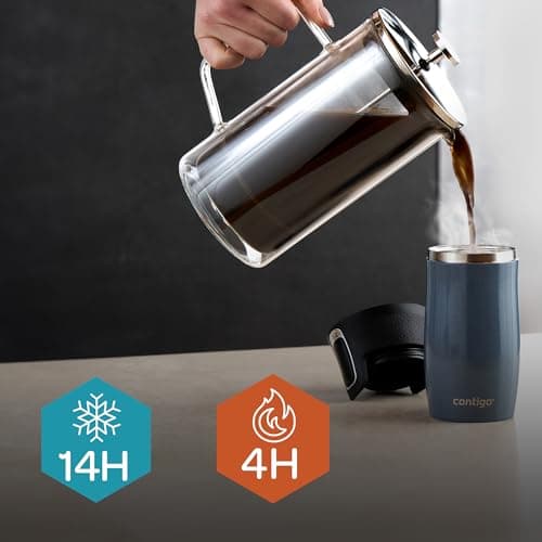 Contigo West Loop Mini Autoseal Travel Mug | Stainless Steel Thermal Mug | Vacuum Flask | Leakproof Tumbler | Coffee to go Mug with BPA Free Easy-Clean Lid | Lakeside | 300 ml — view 5