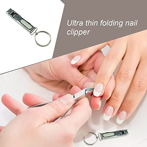 Collapsible Travel Nail Clipper with Keychain - Ultra-Thin Hand & Toe Nail Cutter, Built-in Nail File | Compact Fingernail & Toenail Scissors for Men & Women, Portable Toiletries Design — view 5