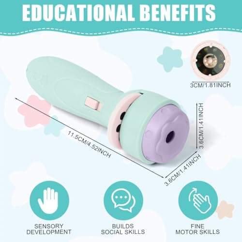 HOTUT Torch and Projector, Torch Light and Projector with 10 Discs 80 Images, Children's Projector Torches, Kids Night Light Torches, Plastic Flashlight Toy Gift for Toddler and Age 3+ Years Children — view 2