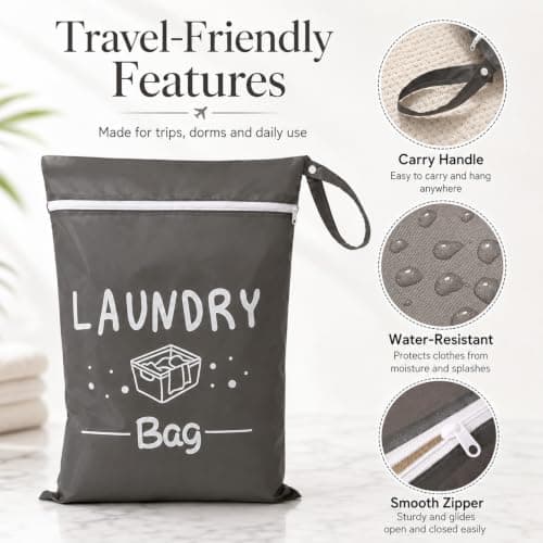 2 Pcs Travel Laundry Bags, Reusable Waterproof Bag, Home Holiday Camping — view 3