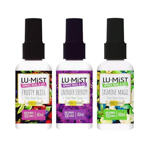LU•MIST Toilet Spray Mix (A) 3 Pack – 60ml Each – 180ml Total – Toilet Odour Control Spray