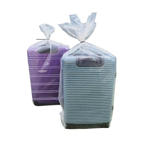 SUITCASE STORAGE BAGS X 2 - EXTRA LARGE CLEAR PLASTIC - 36" x 48" (92cm x 122cm) HEAVY DUTY 500 GAUGE with re-useable CABLE TIES — view 2