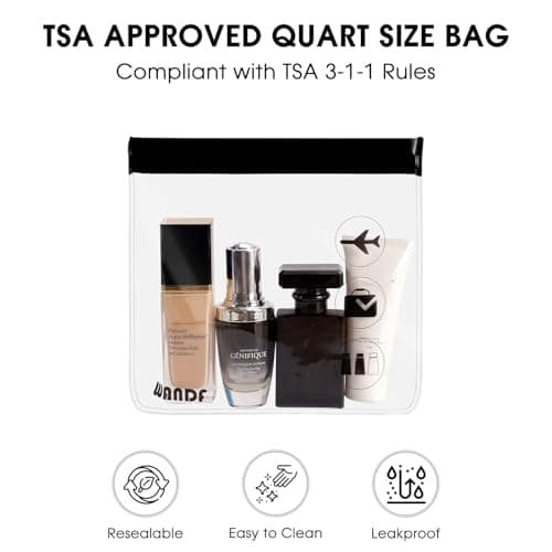 WANDF Cabin Bag 45x36x20 for Easyjet Underseat Travel, TSA Approved Quarts & Shoes Bags, Carry on Hand Luggage Weekend Bag for Women and Men (White 32L) — view 5