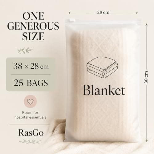 RasGo Hospital Bag Organisers for Maternity & Labour – 25 Pack Waterproof Ziplock Pouches Labelled & Blank – Mum & Newborn Baby Hospital Packing Set — view 5