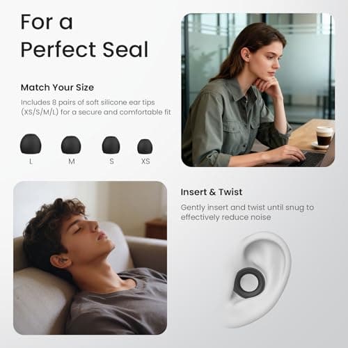 Jayine Ear Plugs for Sleep, Soft Flexible Hearing Protection, Reusable Silicone Earplugs for Sleeping, Focus, Festivals and Noise Sensitivity - 30dB Noise Reduction Ear Plugs 2 Pairs — view 5